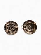 Зажим для кардигана «Круг» в орнаментах, цвет золото в чернёном золоте 9272725