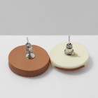 Серьги пластик «Печенька» надкусанная, цвет бело-коричневый в серебре - фото 22544872