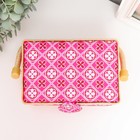 Шкатулка для рукоделия и шитья «Геометрия в цветах», хранение ниток, иголок, мелочи, розовая 9.5×19.5×13 см - Фото 5