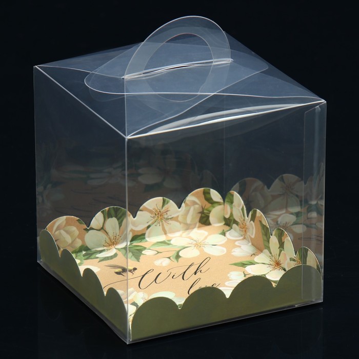 Коробка-сундук, кондитерская упаковка «With love», 11 х 11 х 11 см - Фото 1