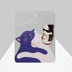 Значок «Коты» инь-ян, цвет чёрно-белый в золоте - Фото 1