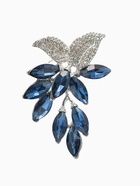 Брошь «Капель» гроздь, бело-синяя в серебре - Фото 1