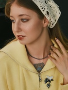 Брошь «Капель» гроздь, бело-синяя в серебре - Фото 4