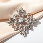 Брошь «Императрица» ромб, цвет бело-розовый в серебре - Фото 2