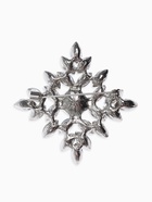 Брошь «Императрица» ромб, цвет бело-синий в серебре - Фото 2