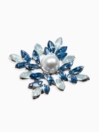 Брошь «Императрица» ромб, цвет бело-синий в серебре - Фото 4