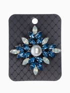 Брошь «Императрица» ромб, цвет бело-синий в серебре - Фото 5