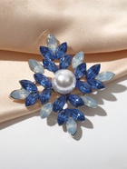 Брошь «Императрица» ромб, цвет бело-синий в серебре - Фото 6