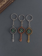 Брелок для ключей на кольце «Ключик с компасом», металл, 2.5×0.5×5.8 см, МИКС - Фото 1