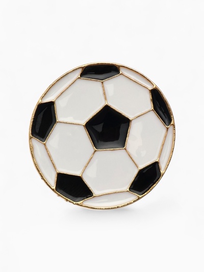 Значок «Мяч» футбольный, цвет чёрно-белый в золоте