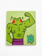 Значок «Лягушка» мем, цвет зелёный в сером металле - Фото 2