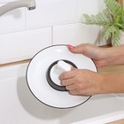 Щётка для мытья посуды поролоновая с абразивной частью, с подставкой - фото 24478076