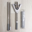 Швабра для мытья пола PVA Raccoon, со складным отжимом, насадка 28×6 см, стальная ручка с 3 секциями 130 см - Фото 8