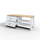 Тумба под ТВ Рино, 1100х370х450, Белый/Дуб золотой крафт - фото 22058829