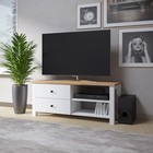 Тумба под ТВ Рино, 1100х370х450, Белый/Дуб золотой крафт - фото 22058830