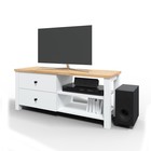 Тумба под ТВ Рино, 1100х370х450, Белый/Дуб золотой крафт - фото 22058832