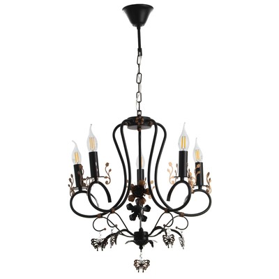 Люстра «Сандра» 5xE14 40 Вт черно-золотой 51×51×52-110 см BayerLux