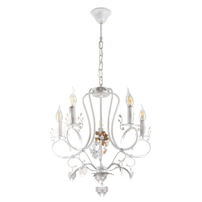 Люстра «Сандра» 5xE14 40 Вт белый с золотой патиной 51×51×52-110 см BayerLux