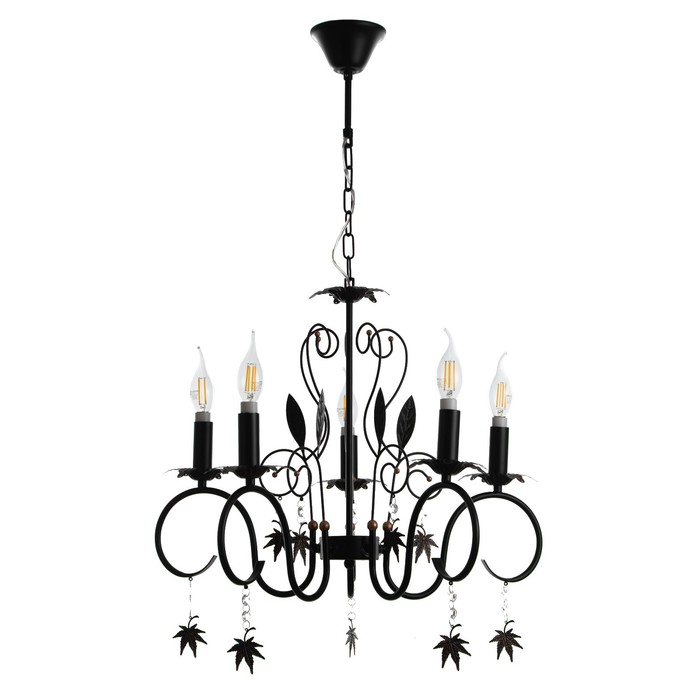 Люстра «Беатрис» 5xE14 40 Вт черно-золотой 56.5×56.5×48.5-105 см BayerLux - Фото 1