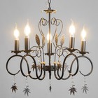 Люстра «Беатрис» 5xE14 40 Вт черно-золотой 56.5×56.5×48.5-105 см BayerLux - фото 3820322