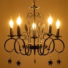 Люстра «Беатрис» 5xE14 40 Вт черно-золотой 56.5×56.5×48.5-105 см BayerLux - фото 3820323