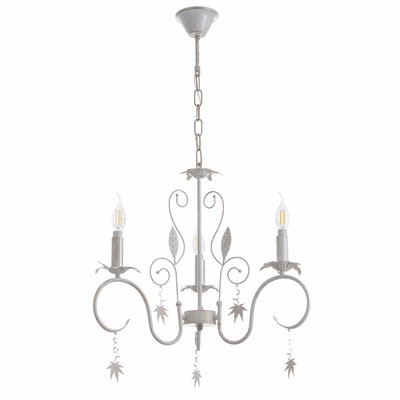 Люстра BayerLux «Беатрис», 3xE14, 40 Вт, белый с золотой патиной, 56.5×56.5×48.5-105 см