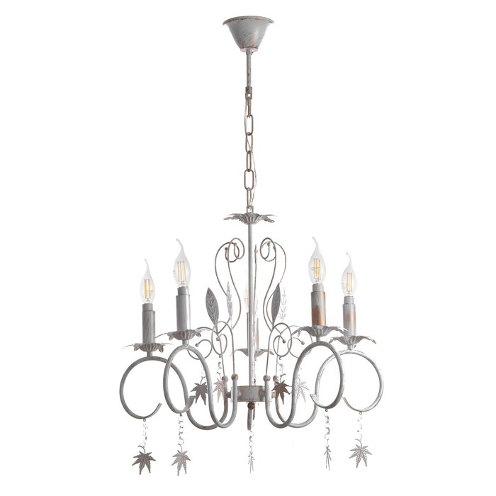 Люстра «Беатрис» 5xE14 40 Вт белый с золотой патиной 56.5×56.5×48.5-105 см BayerLux - Фото 1