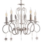 Люстра «Беатрис» 5xE14 40 Вт белый с золотой патиной 56.5×56.5×48.5-105 см BayerLux - фото 5034503