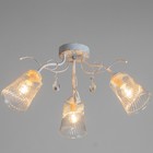 Люстра BayerLux «Глория», 3xE14, 40 Вт, белый с золотой патиной, 61.5×61.5×27 см - фото 3820373