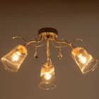 Люстра BayerLux «Глория», 3xE14, 40 Вт, белый с золотой патиной, 61.5×61.5×27 см - фото 3820374