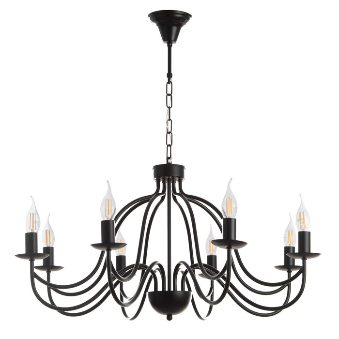 Люстра "Джил" 8xE14 40Вт черный 75х75х42-100 см BayerLux - Фото 1