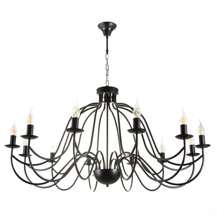 Люстра "Джил" 12xE14 40Вт черный 87х87х45-100 см BayerLux - Фото 1