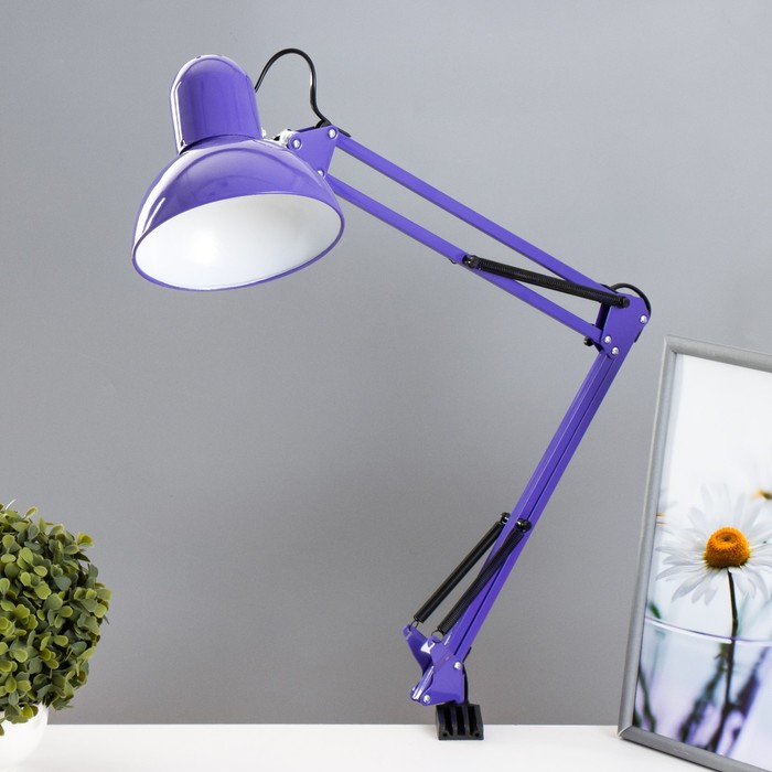 Настольная лампа "Джуни" Е27 40Вт фиолетовый 16х16х90 см RISALUX - фото 1910584751