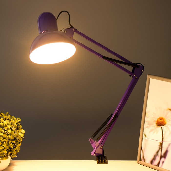 Настольная лампа "Джуни" Е27 40Вт фиолетовый 16х16х90 см RISALUX - фото 1910584753