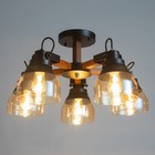 Люстра "Элихан" 5хE27 40Вт коричнево-черный 50х20х28 см BayerLux - Фото 2
