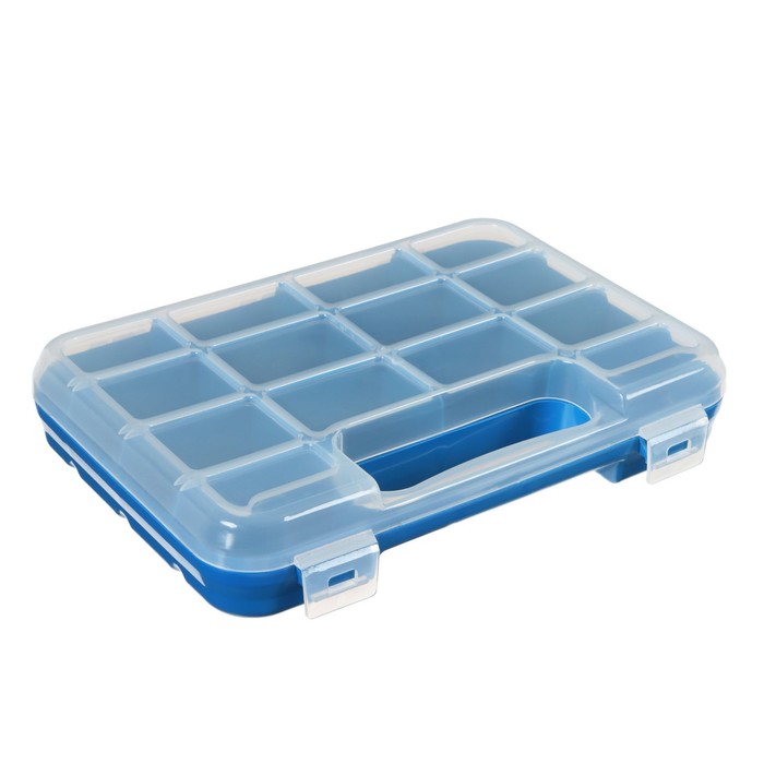 Коробка для рыболовных мелочей К-14, пластмасса, 23.5 х 16 х 4.5 см, синяя - Фото 1