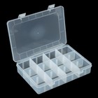 Коробка для рыболовных мелочей с регулируемыми ячейками К-63, 19.5х13.5х4 см, прозрачная - фото 10078981
