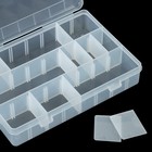 Коробка для рыболовных мелочей с регулируемыми ячейками К-63, 19.5х13.5х4 см, прозрачная - Фото 4