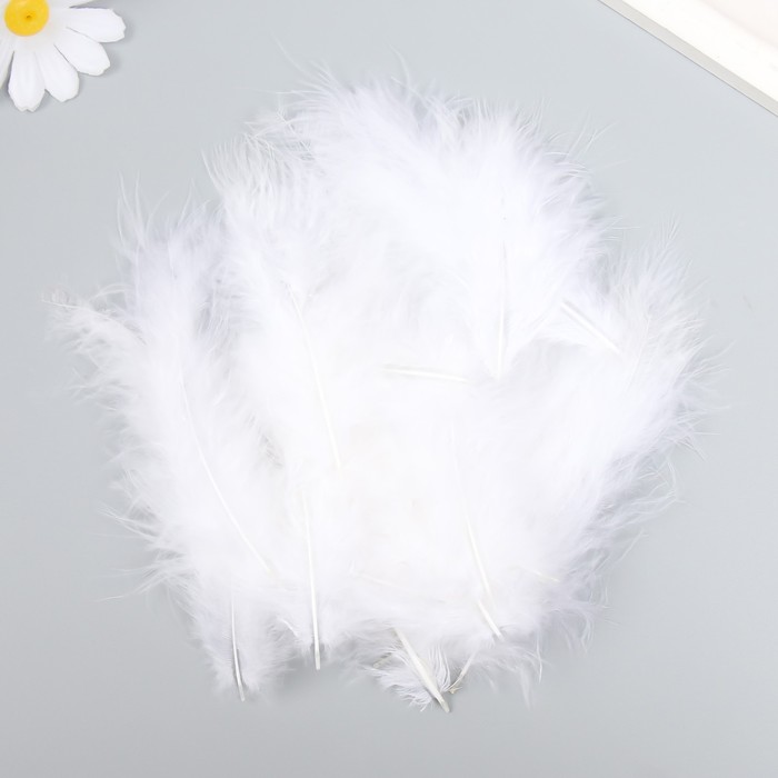 Набор перьев для творчества 30 шт (14-17 см), белый - Фото 1