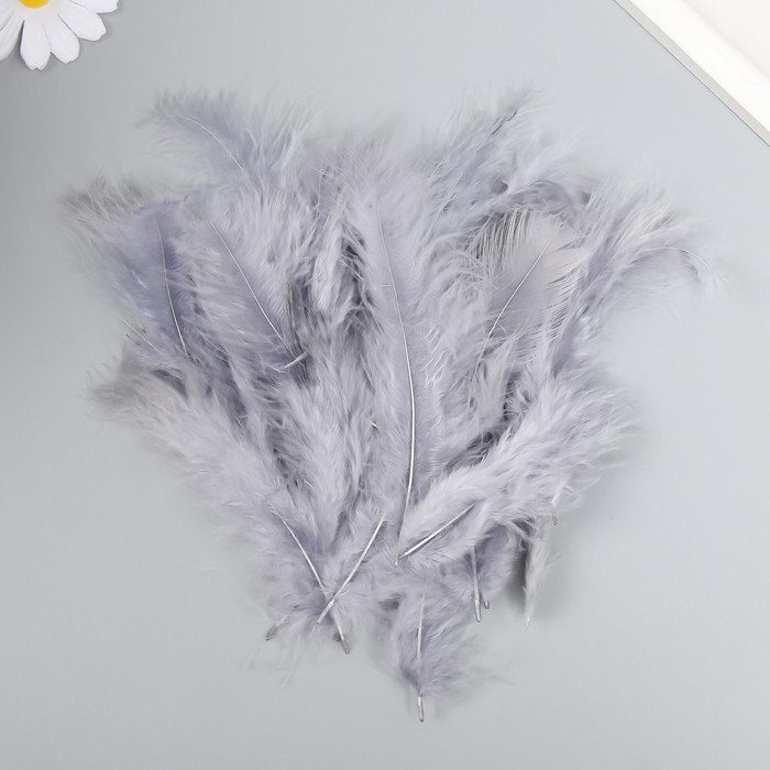 Набор перьев для творчества 30 шт (14-17 см), серый