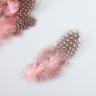 Набор перьев для творчества 20 шт (6-8 см), розовый - Фото 3