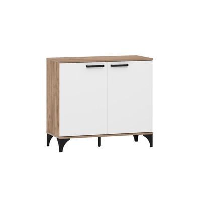 Тумба для гостиной «Марсель», 900×400×814 мм, цвет меренга/дуб крафт табачный