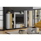 Тумба под ТВ Бруно, 1250×400×504, цвет серый камень / дуб крафт золотой 9541170