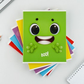 Тетрадь в клетку, 48 л., А5, на скрепке, блок №1, Boo!, МИКС (комплект 3 шт)