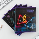 Тетрадь в клетку, 48 л., А5, на скрепке, блок №2 «Неон» МИКС - Фото 3