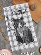 Кухонное полотенце «Доляна. Останься дома», 28×46 см, 100% хлопок, вафля 160 г/м² - Фото 3