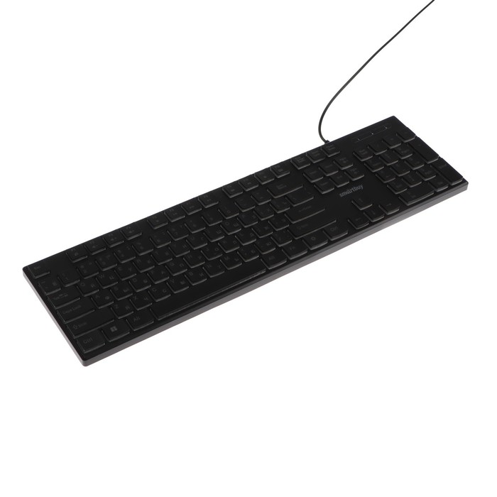 Клавиатура Smartbuy ONE 240, проводная, мембранная, 104 клавиши, USB, подсветка, чёрная