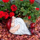 Садовая фигура "Гном соня" красный, 38х28х21см - Фото 1