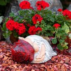 Садовая фигура "Гном соня" красный, 38х28х21см - Фото 2