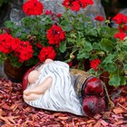 Садовая фигура "Гном соня" красный, 38х28х21см - Фото 3